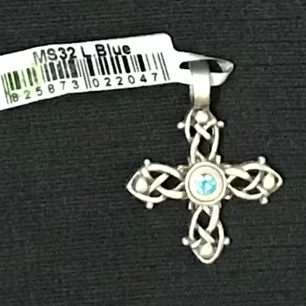 BICO Australia Cross Pendant with Blue Rhinestone